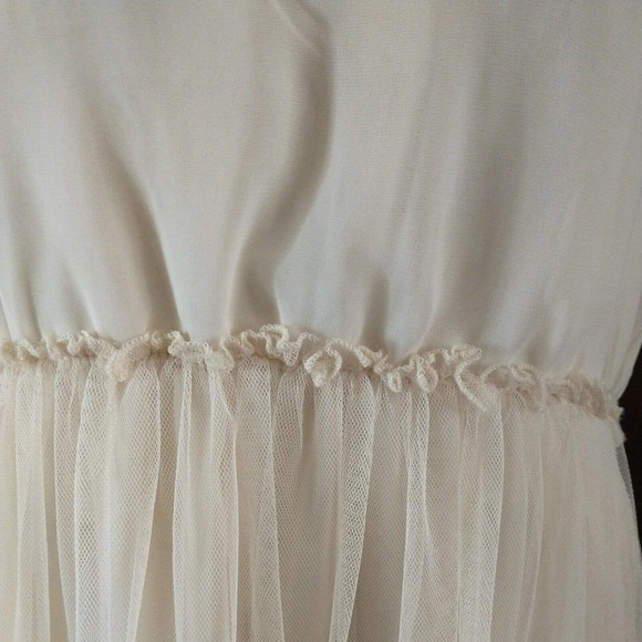 Pretty Angel Women's Large silk Wedding Dress Sheer Sleeveless Lined New Ivory - Picture 3 of 13